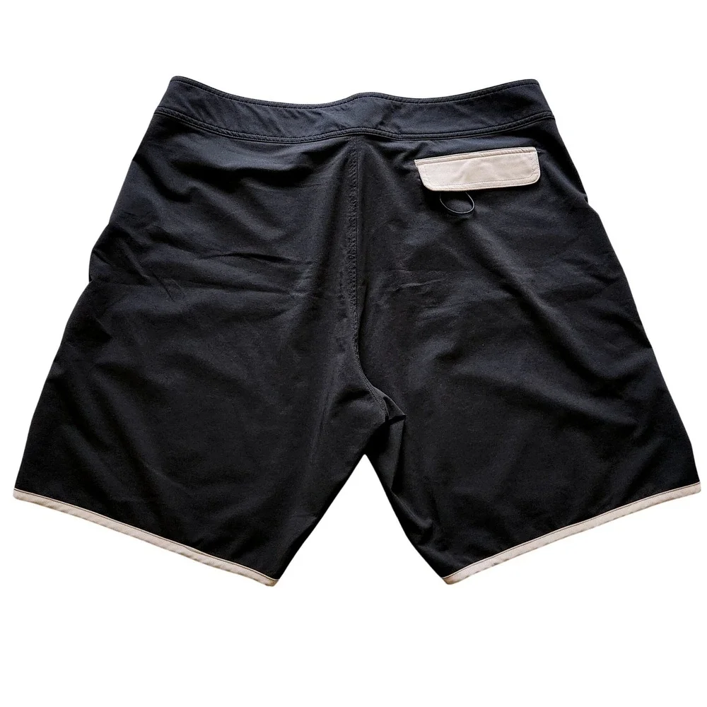 Costa Del Mar Board Shorts Mens 38 Contrast Trim Black Performance Swim Trunks